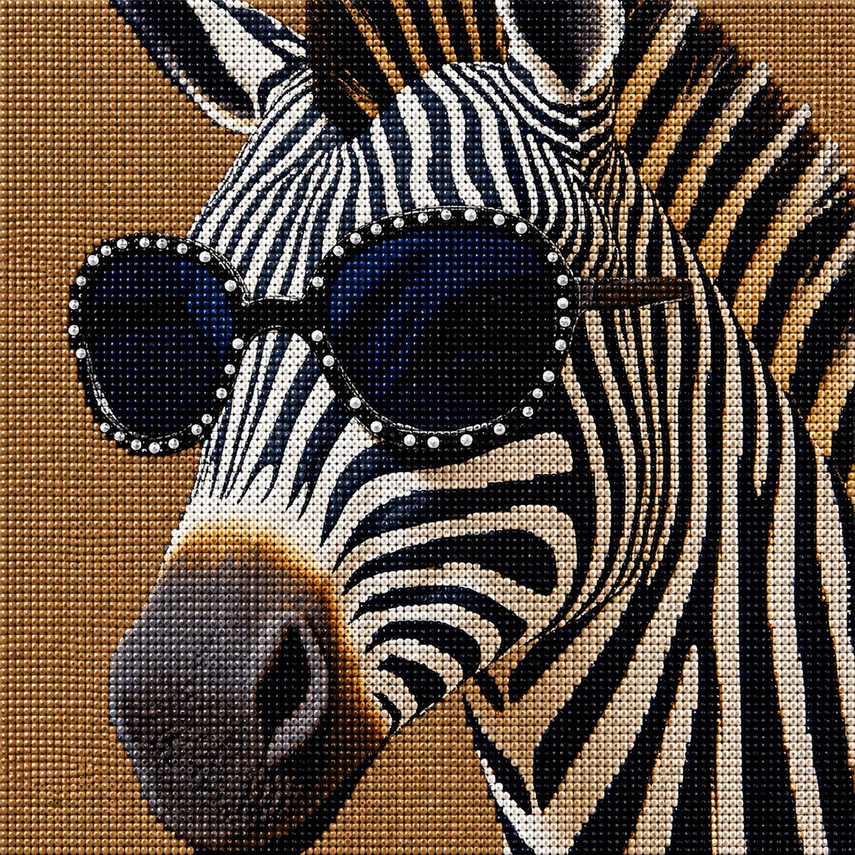 Zebra and Sunglasses Diamond Art Kit — diamond art kit canvas