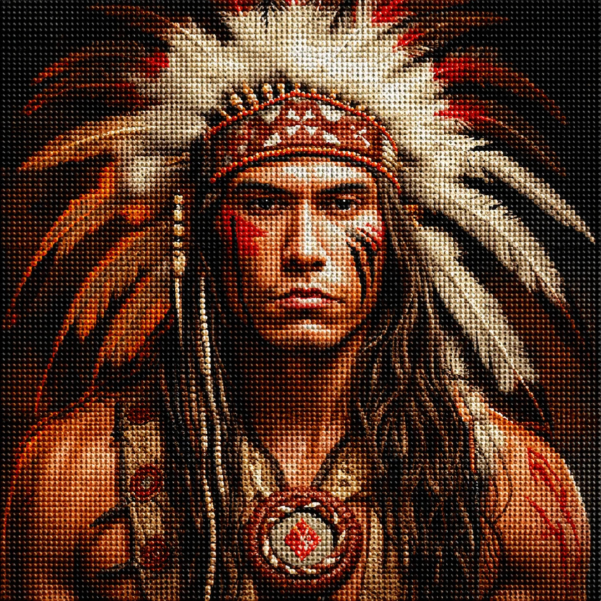 Young Indian Chief Diamond Art Kit — diamond art kit canvas