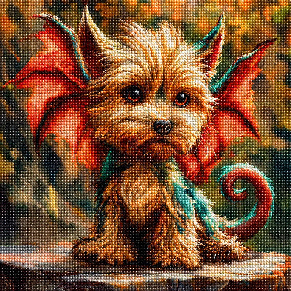 Yorkie Dragon Diamond Art Kit — diamond art kit canvas