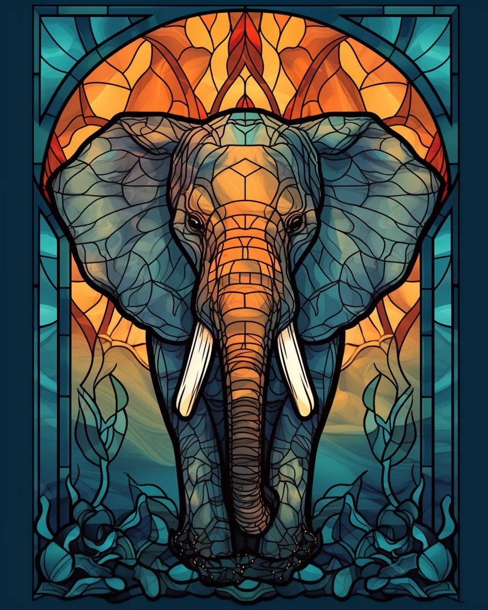 Abstract Elephant Panel Diamond Art Kit