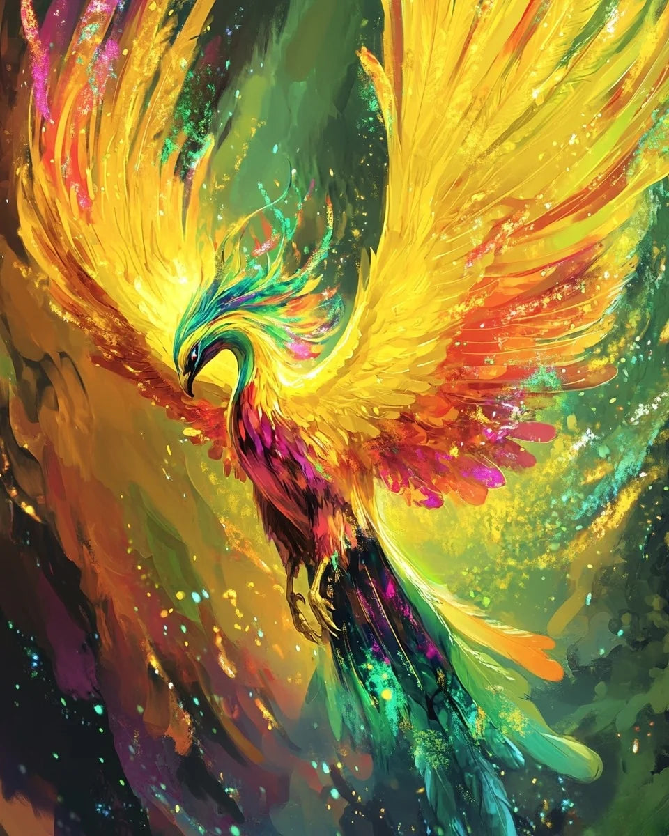 Yellow Wing Phoenix Diamond Art Kit
