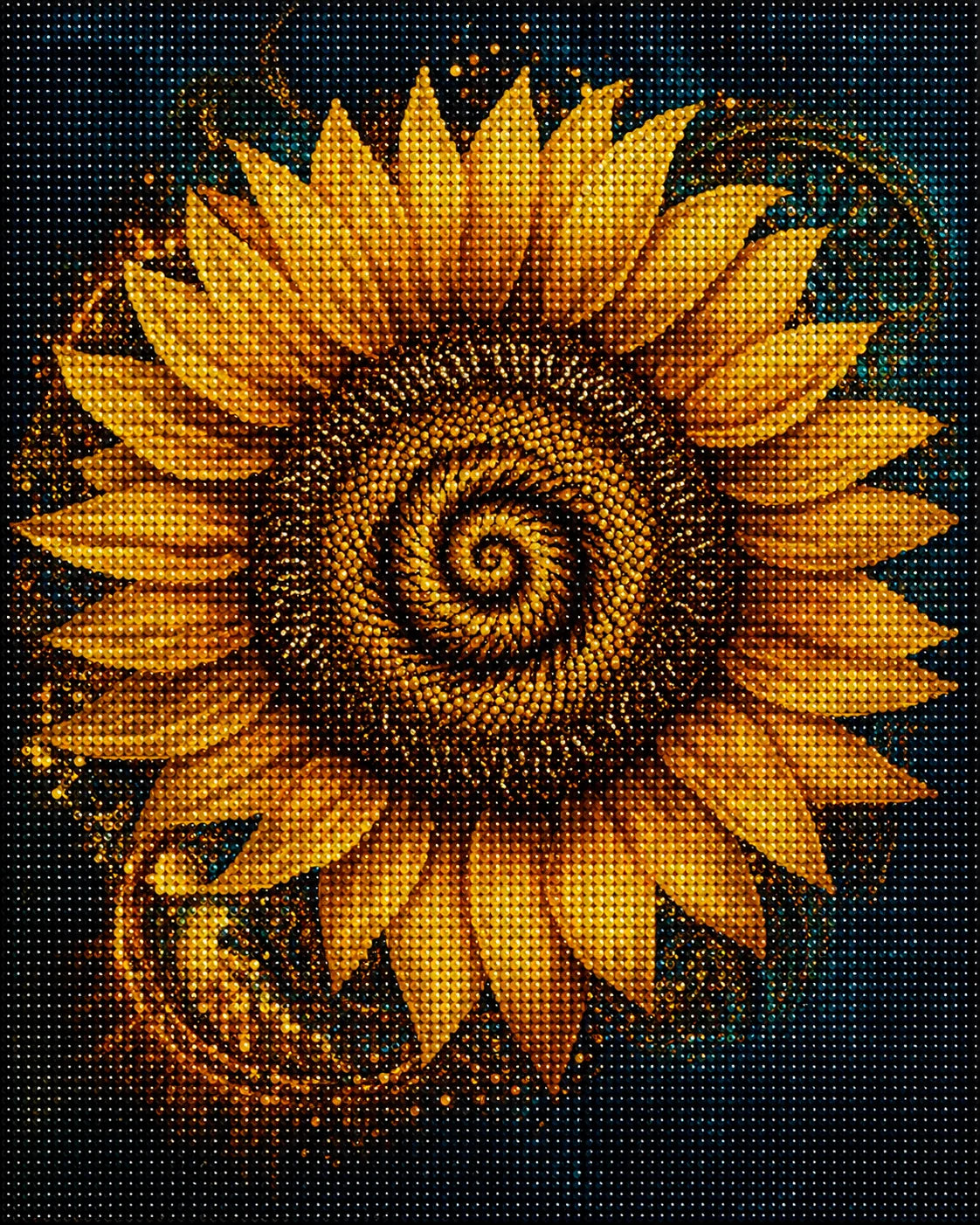 Yellow Swirling Flower Petals Diamond Art Kit — diamond art kit canvas