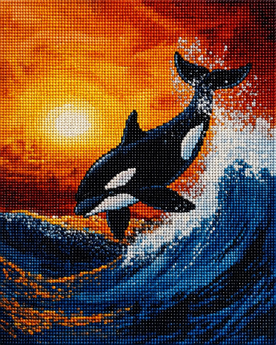 Yellow Sun Orca Diamond Art Kit — diamond art kit canvas