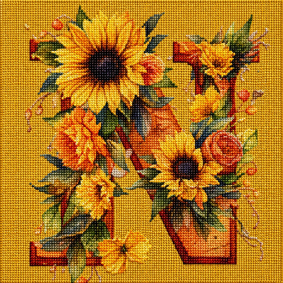 Yellow Sunflower Letter N Diamond Art Kit — diamond art kit canvas