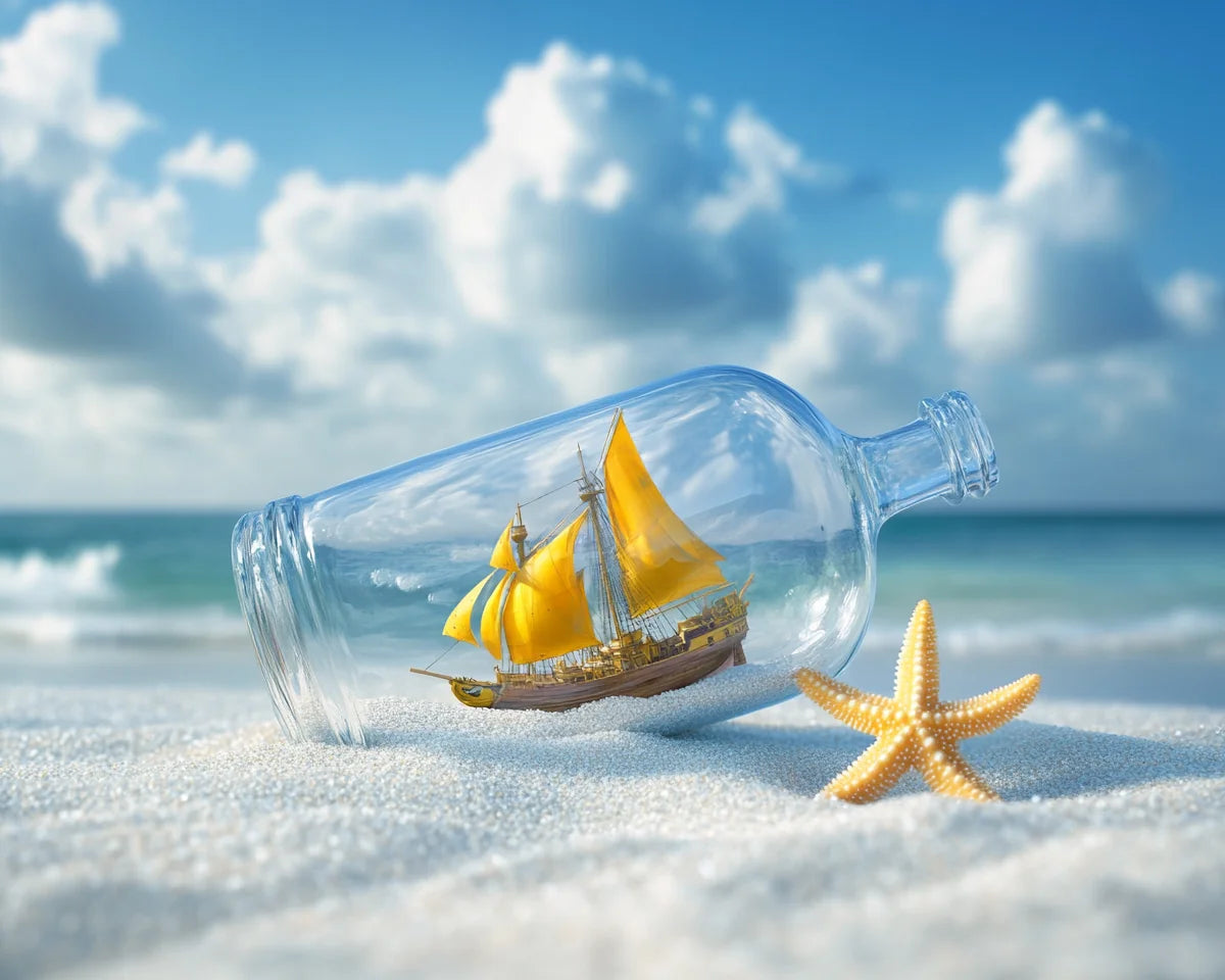Yellow Ship in a Bottle Diamond Art Kit — diamond art kit canvas