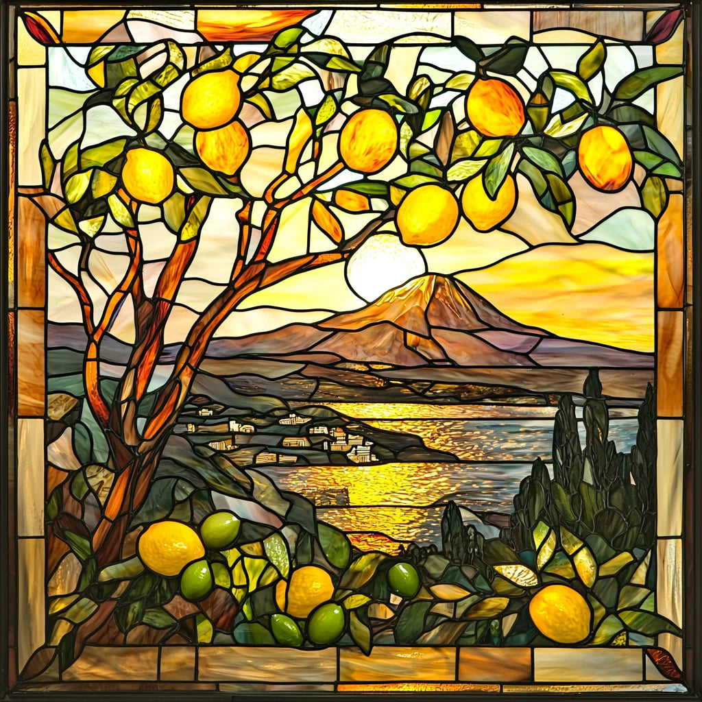 Abstract Lemon Tree Square Diamond Art Kit — diamond art kit canvas