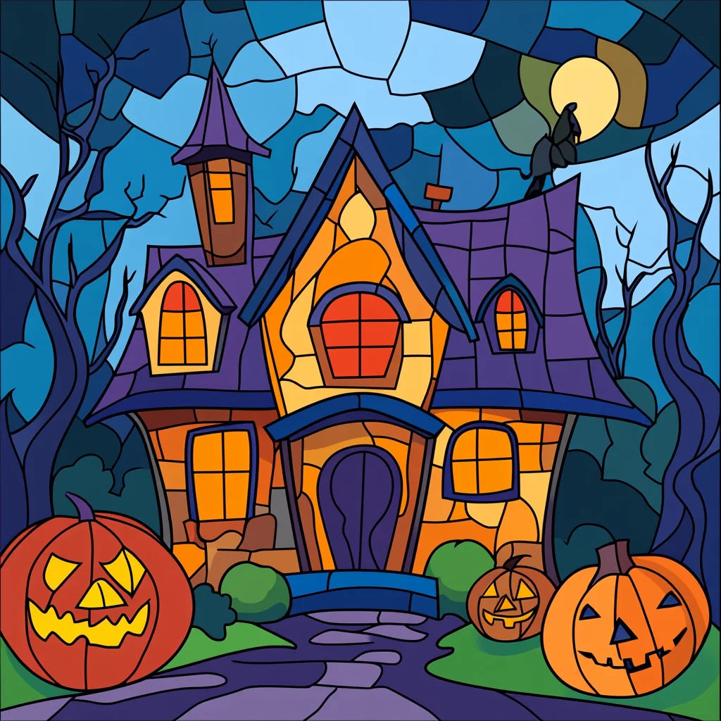 Bright Halloween Home Diamond Art Kit