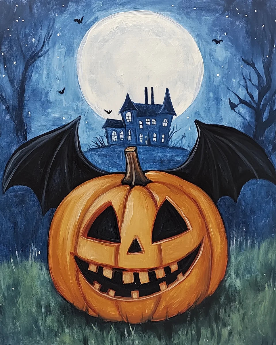 Batwing Toothy Jacko Lantern Diamond Art Kit