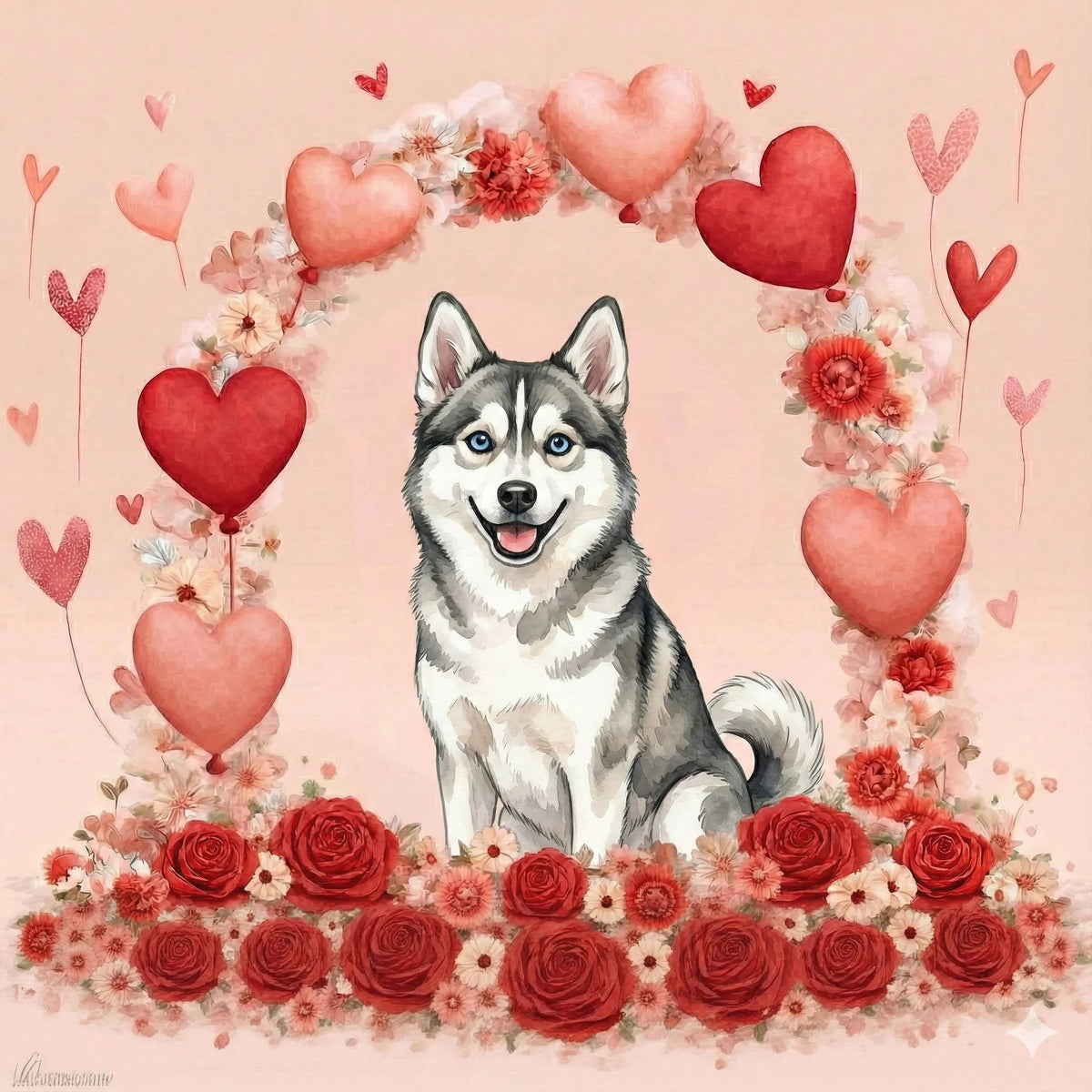 Heart Arch Alaskan Klee Kai Diamond Art Kit