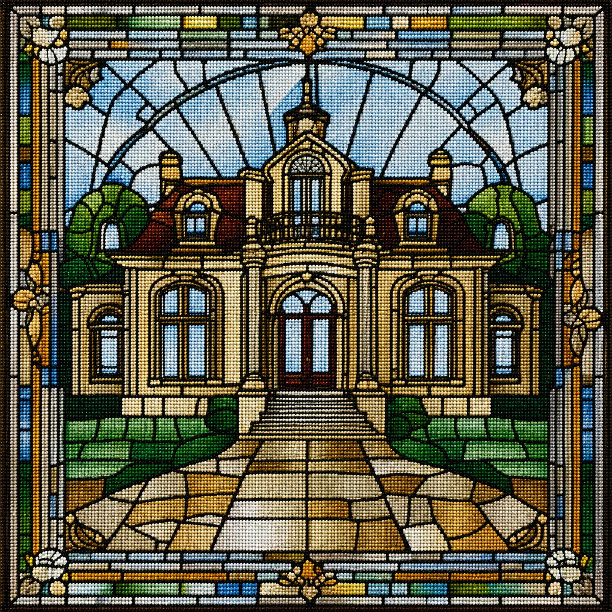 Abstract Mansion Diamond Art Kit — diamond art kit canvas
