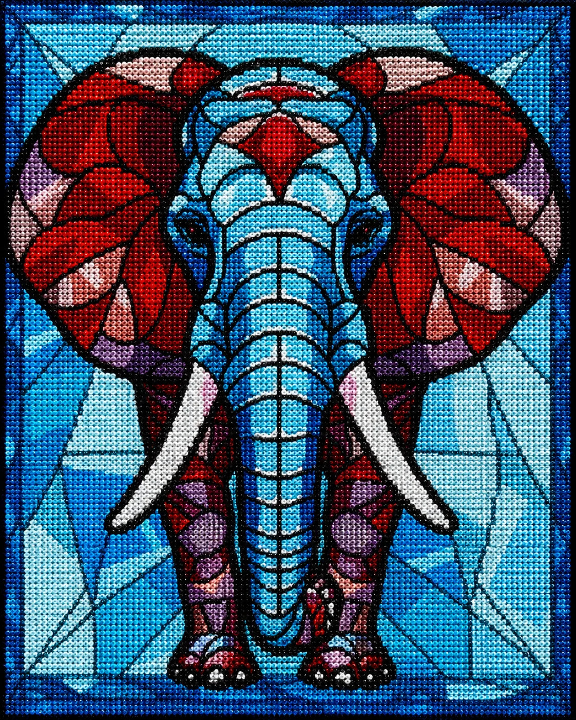Abstract Mosaic Elephant Diamond Art Kit