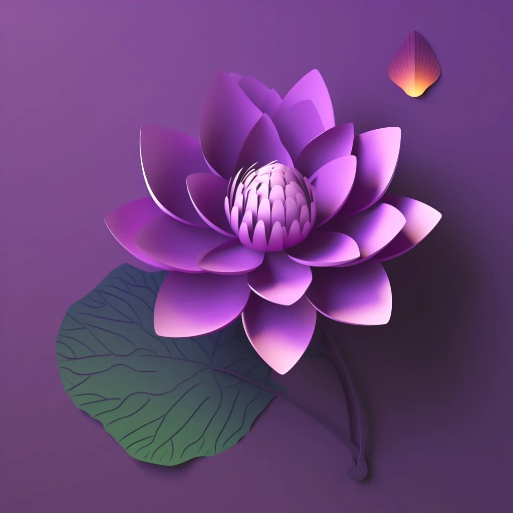Abstract Purple Lotus Diamond Art Kit
