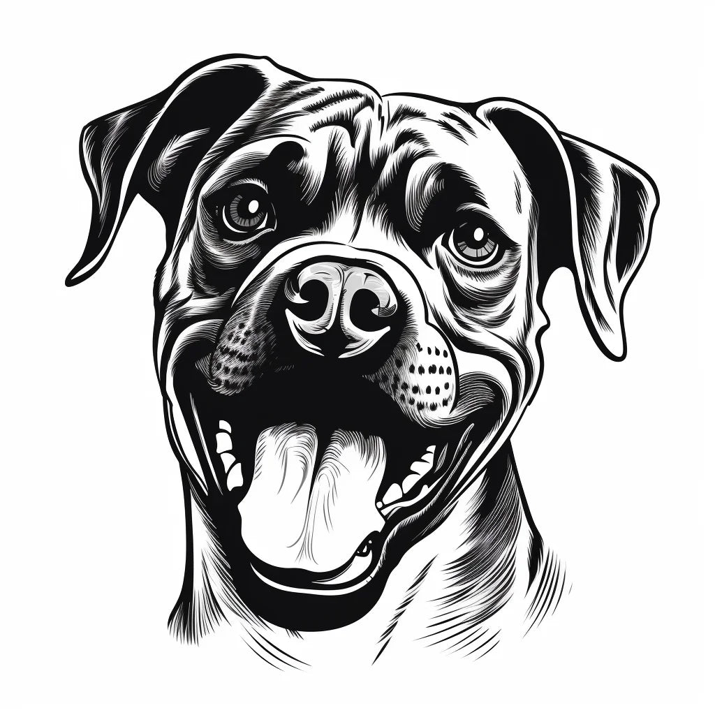 Black White Boxer Diamond Art Kit