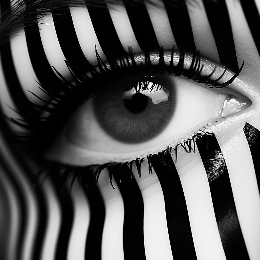 Black White Striped Eye Diamond Art Kit