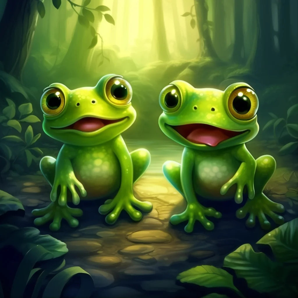 Cute Cartoon Frogs Diamond Art Kit