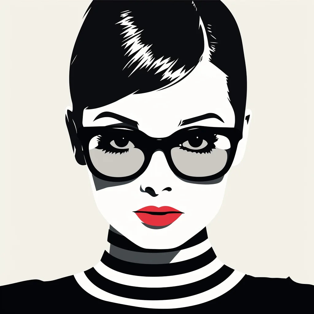 Black White Abstract Woman Diamond Art Kit