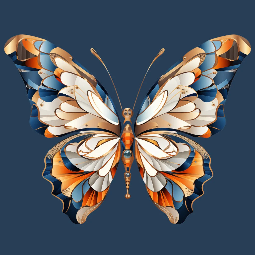 Orange Blue Butterfly Diamond Art Kit