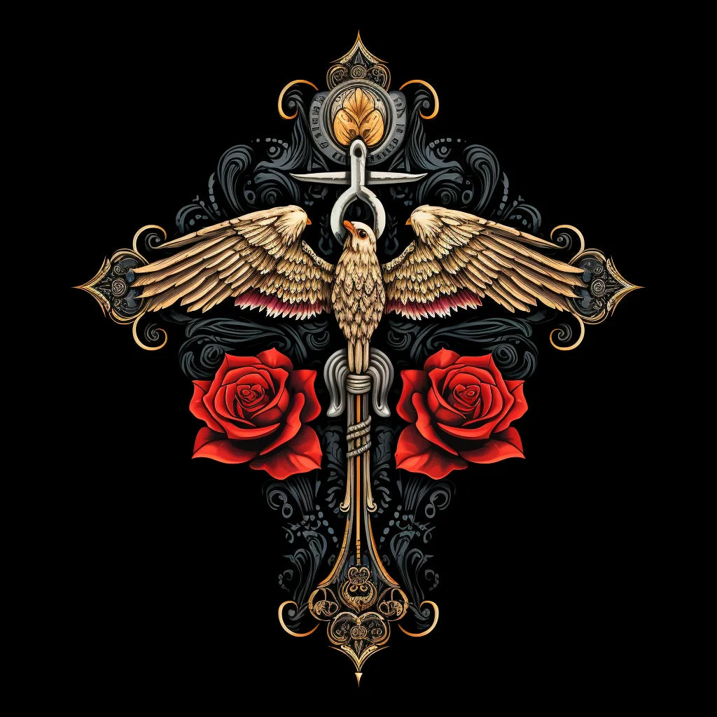 Two Red Rose Bird Cross Diamond Art Kit