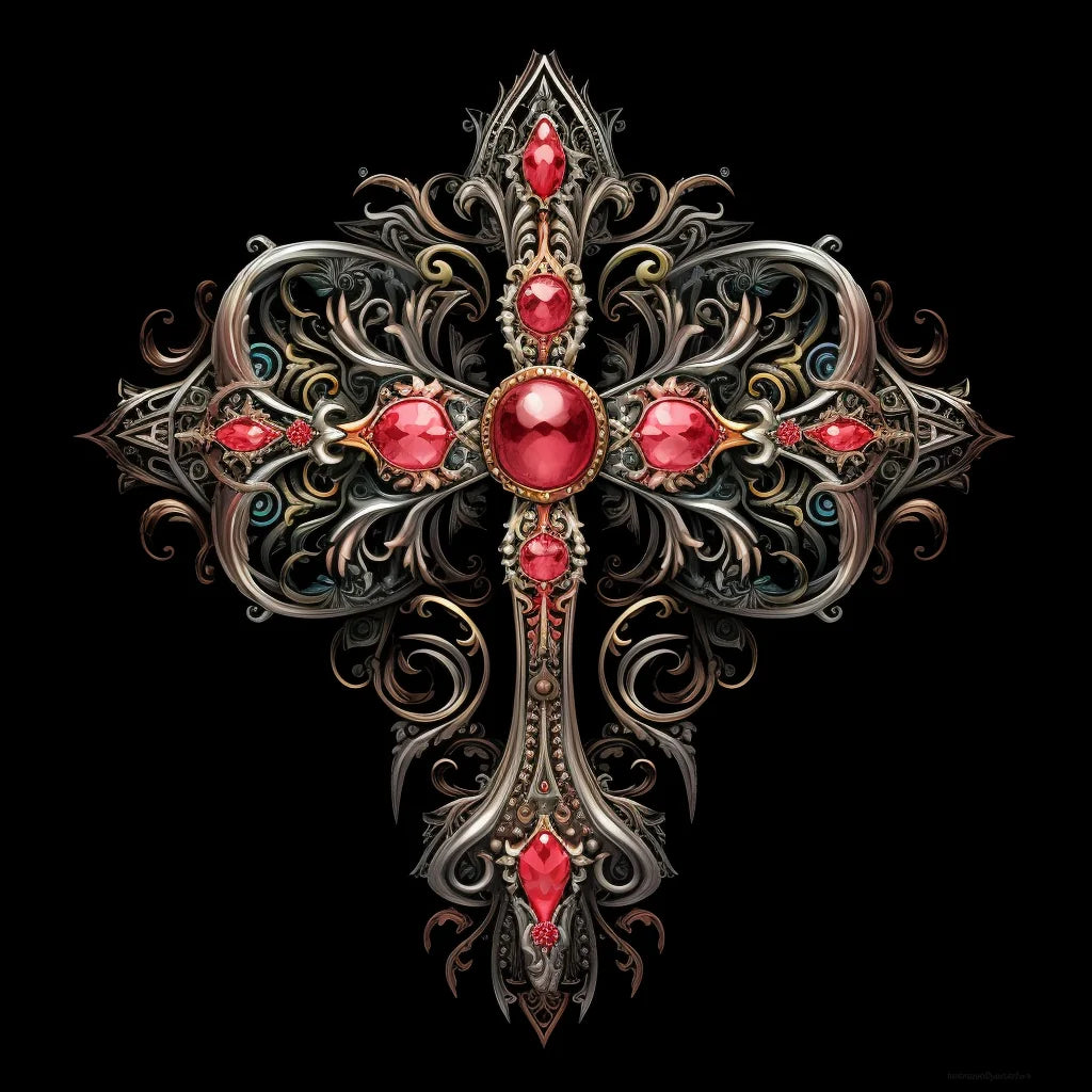 Red Jeweled Cross Diamond Art Kit