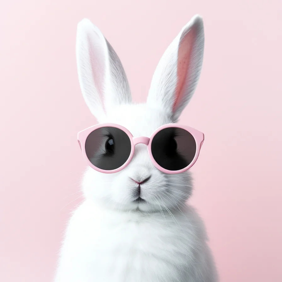 Pink Glasses White Bunny Diamond Art Kit