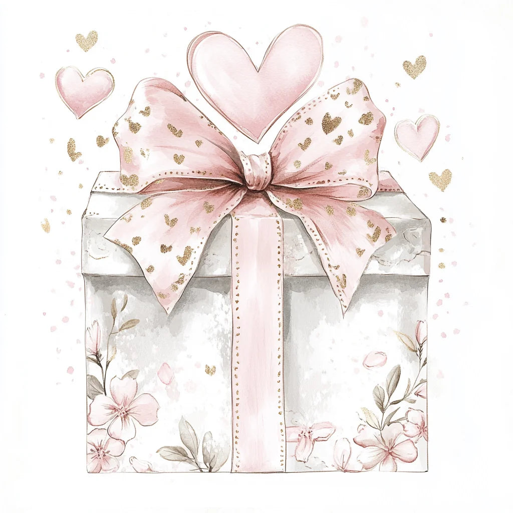 Pink Bow Gift Diamond Art Kit