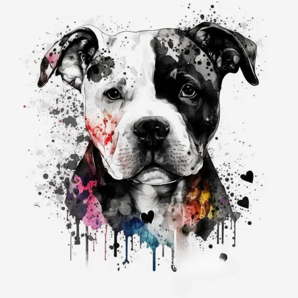 Paint Splatter Pitbull Diamond Art Kit