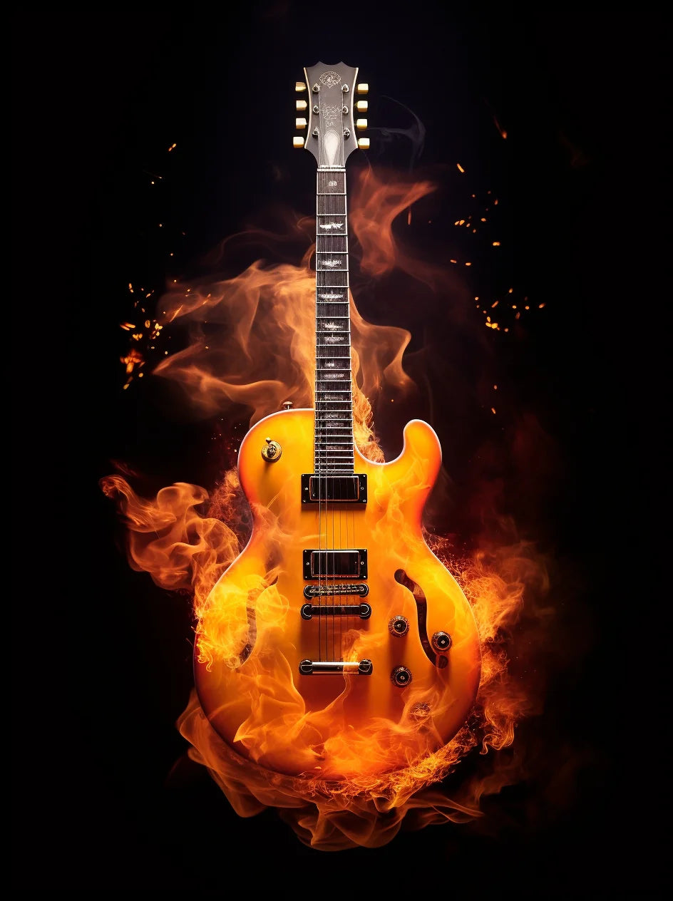 Guitar On Fire Diamond Art Kit