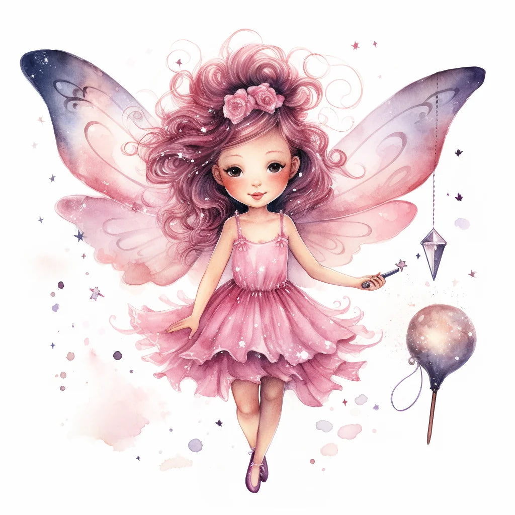 Pink Watercolor Fairy Diamond Art Kit