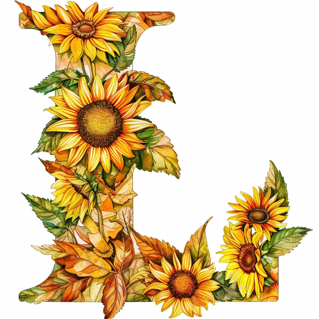 Sunflower Letter L Diamond Art Kit