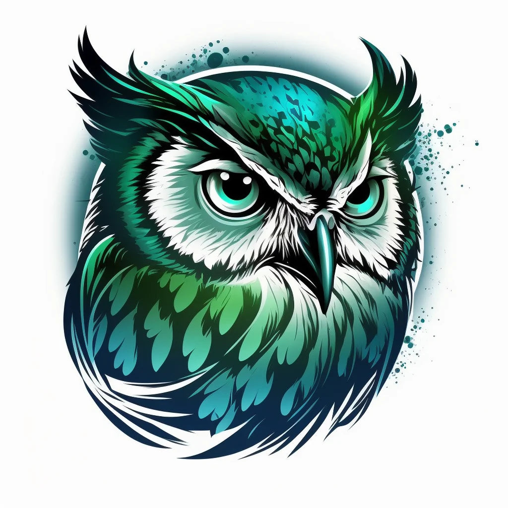 Green Owl Face Diamond Art Kit
