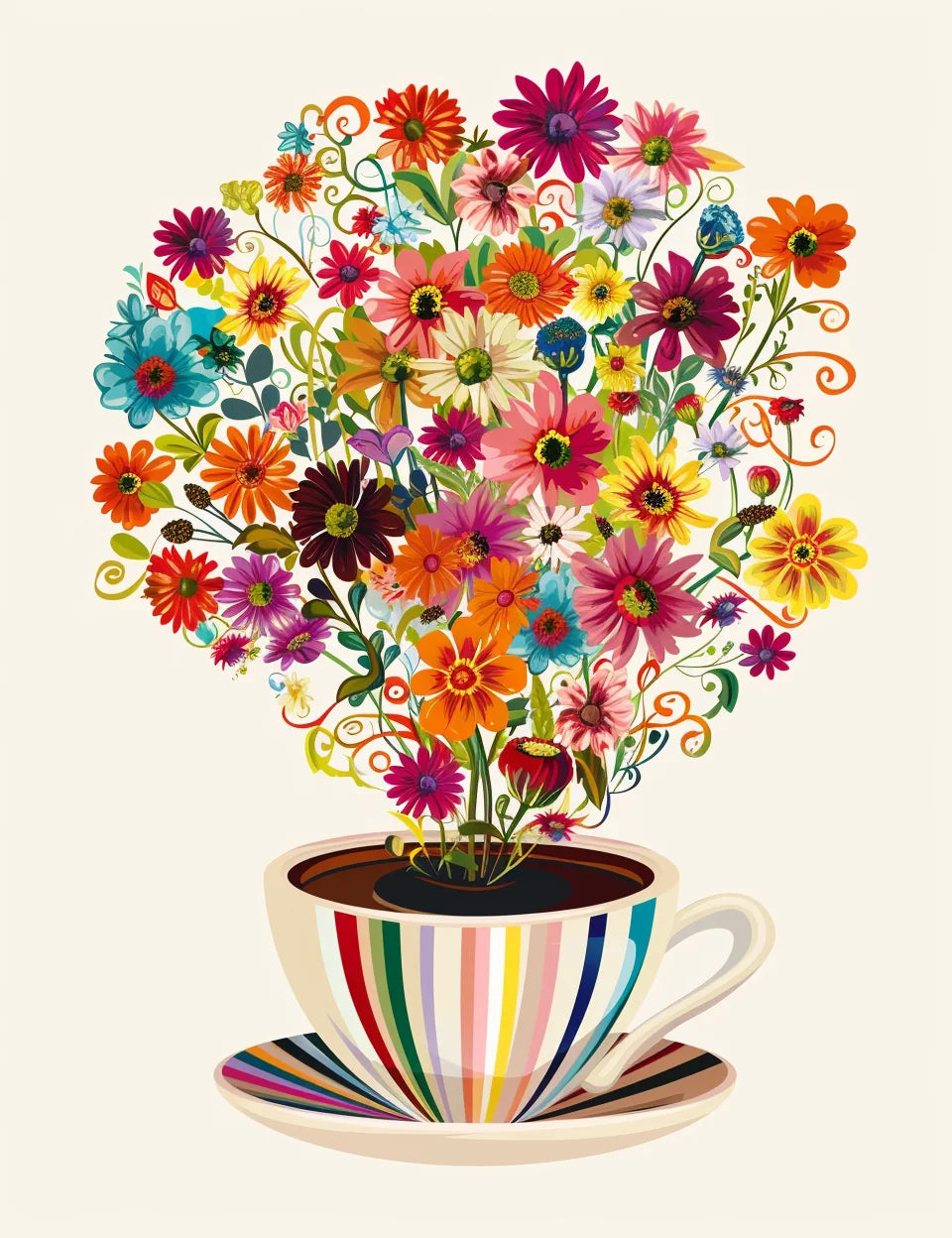Flowers Rising Teacup Diamond Art Kit