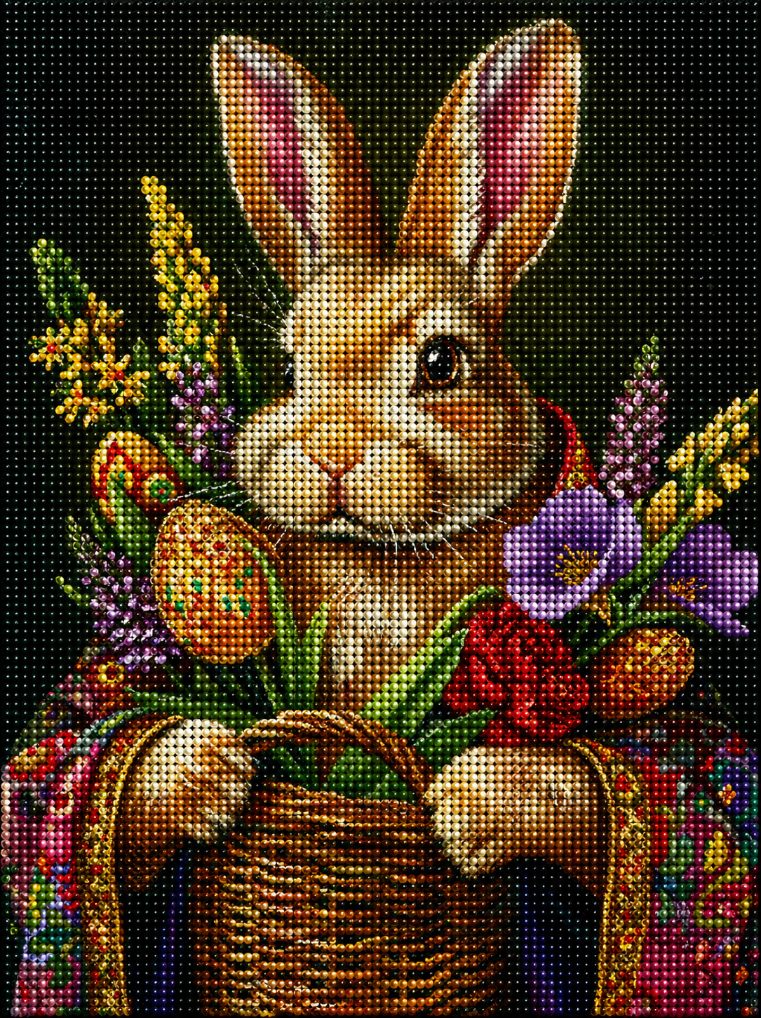 Bunny Flower Basket Diamond Art Kit