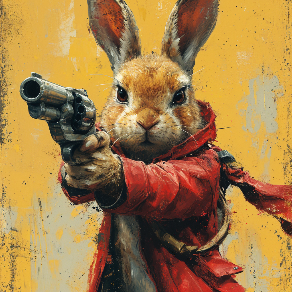 Bunny with a Gun Diamond Art Kit