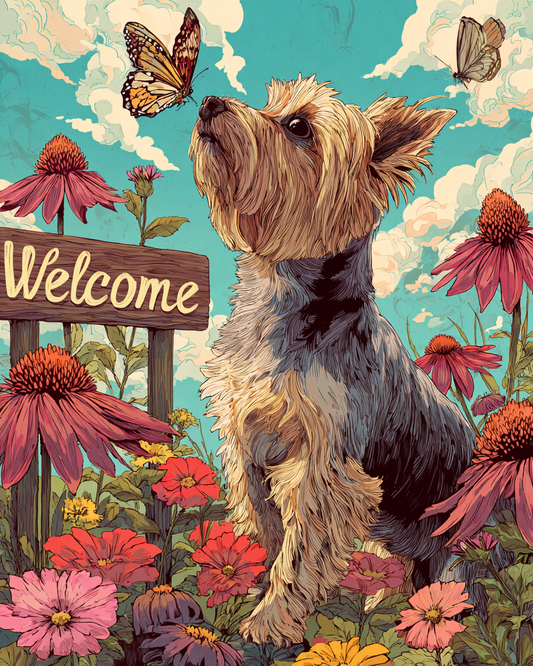 Butterfly and Yorkie Diamond Art Kit