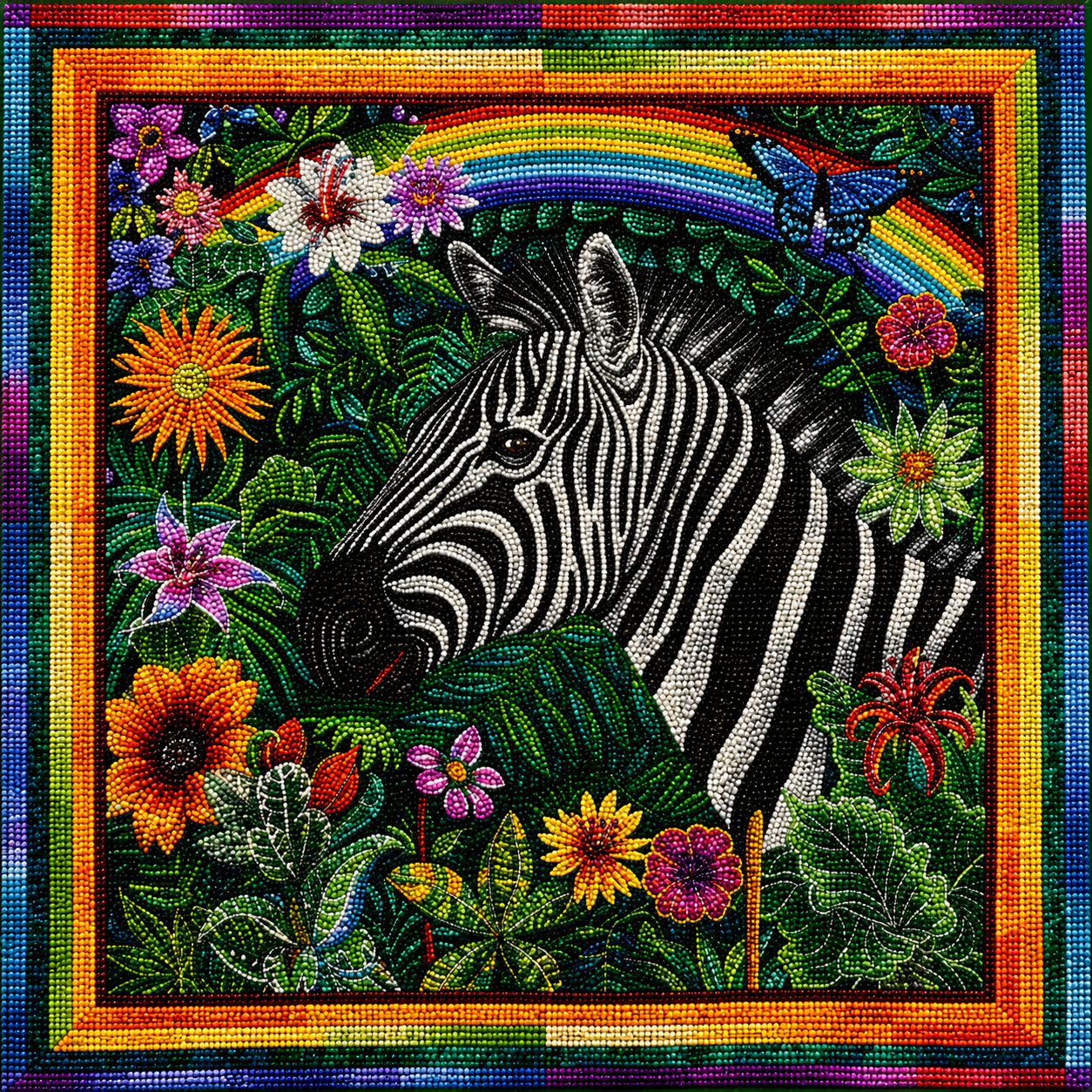 Butterfly Rainbow Zebra Diamond Art Kit