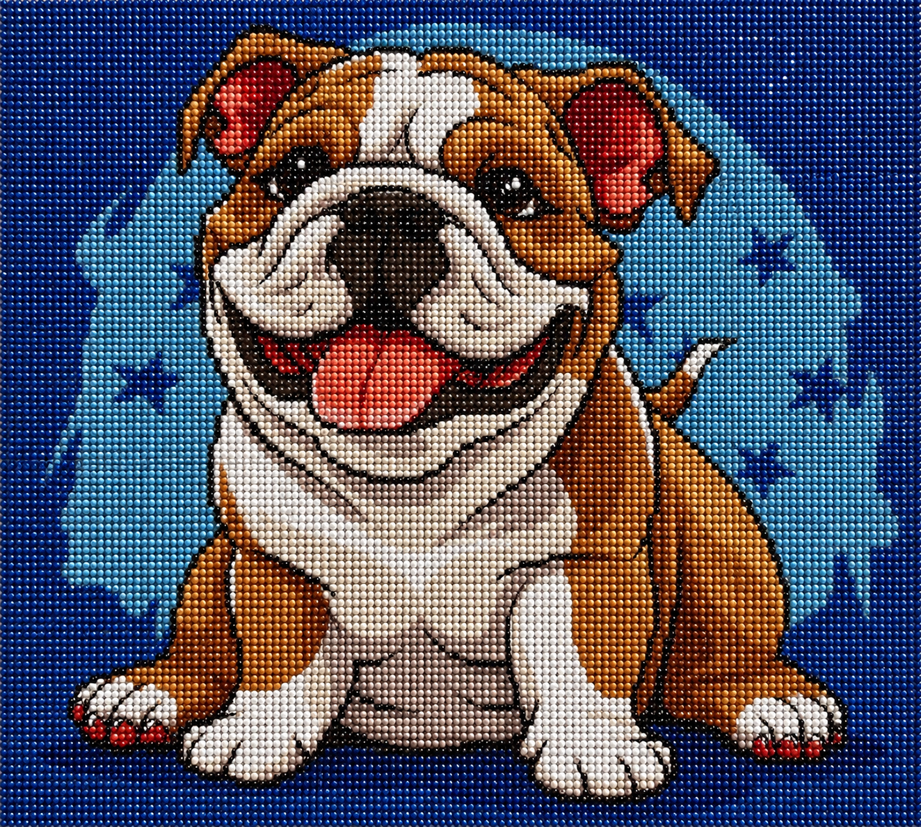 Cartoon English Bulldog Diamond Art Kit — diamond art kit canvas