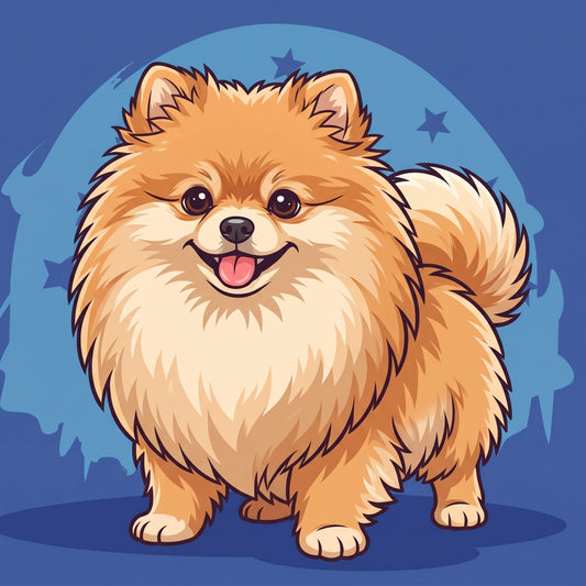 Cartoon Pomeranian Diamond Art Kit