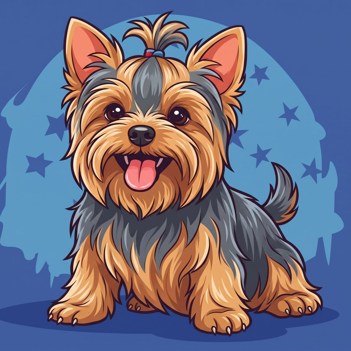 Cartoon Yorkshire Terrier Diamond Art Kit