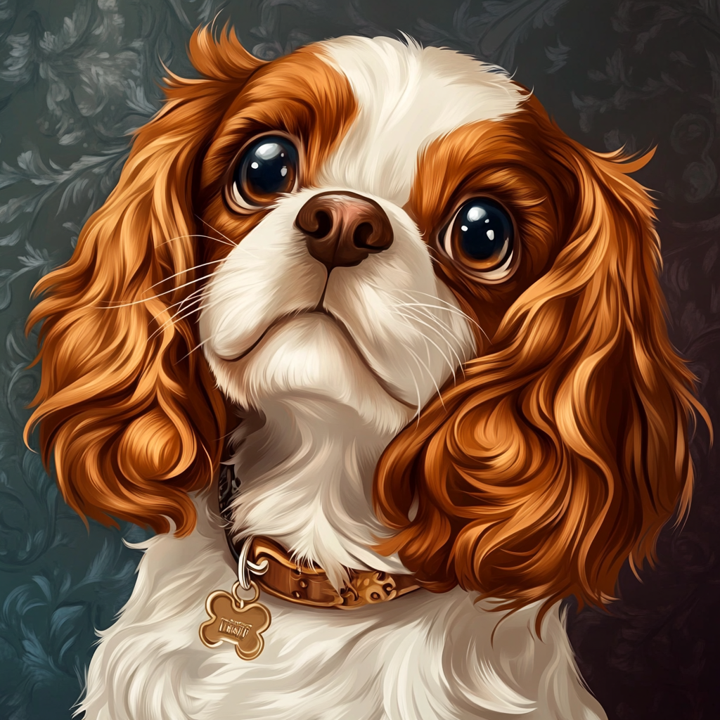 Cavalier King Charles Spaniel Portrait Diamond Art Kit
