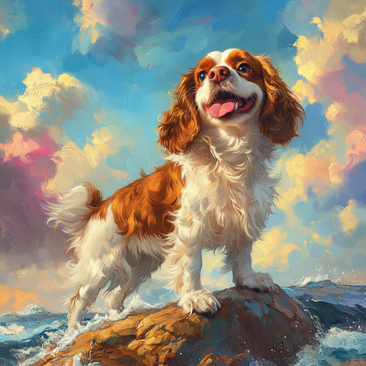Cavalier King Charles Spaniel Sea Rock Diamond Art Kit