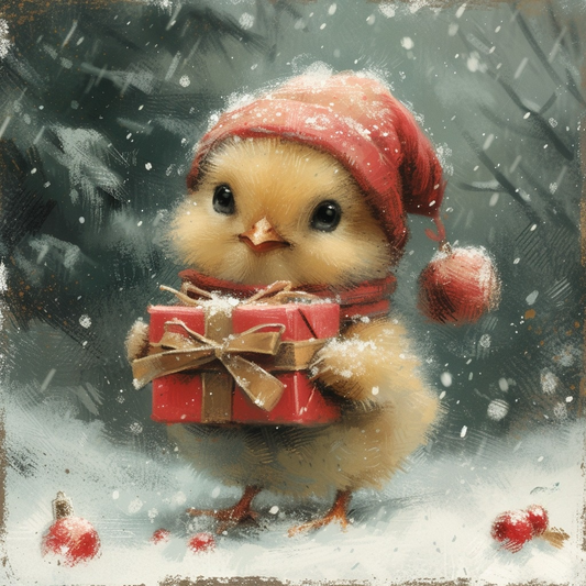 Christmas Present Chick Diamond Art Kit