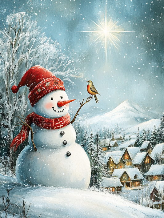 Christmas Star and Snowman Diamond Art Kit