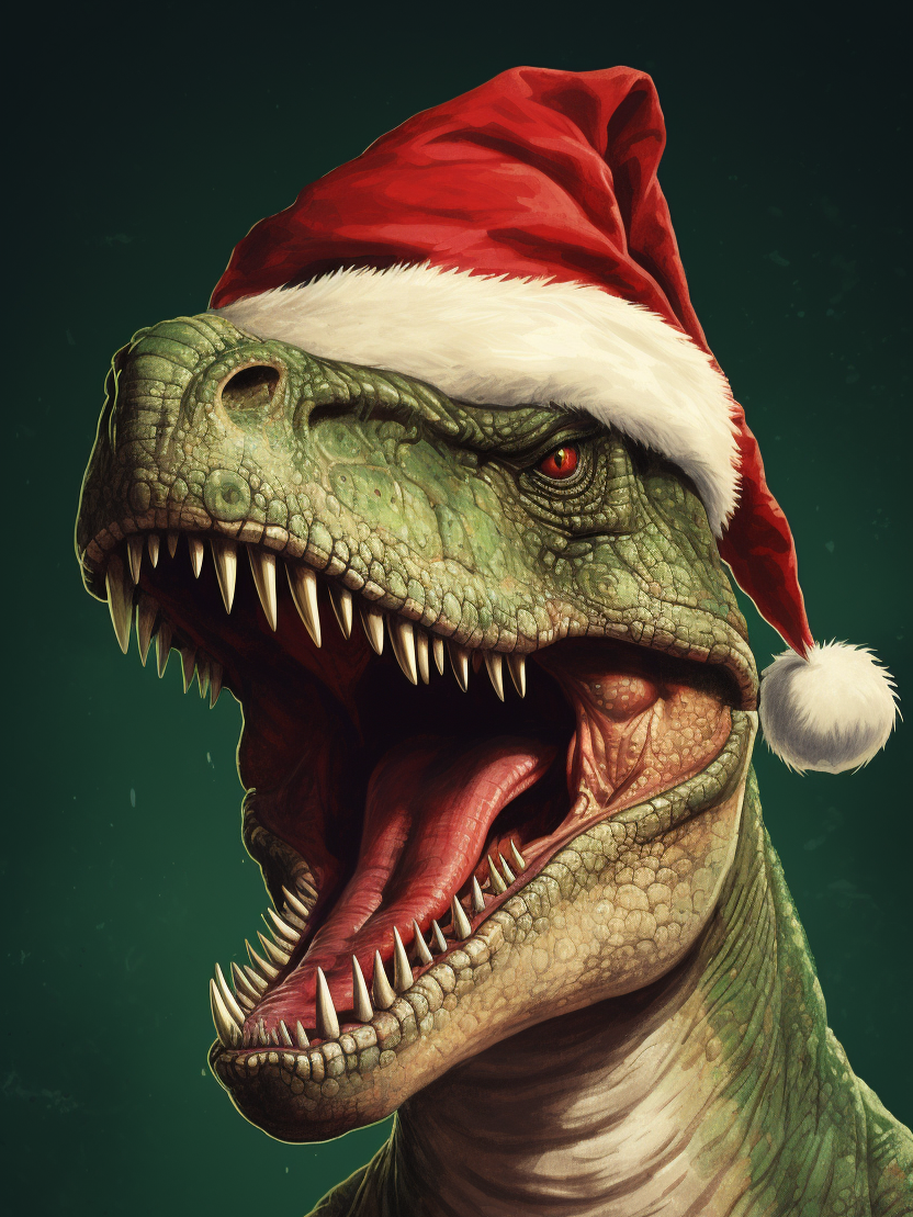 Christmas T-Rex Dinosaur Diamond Art Kit