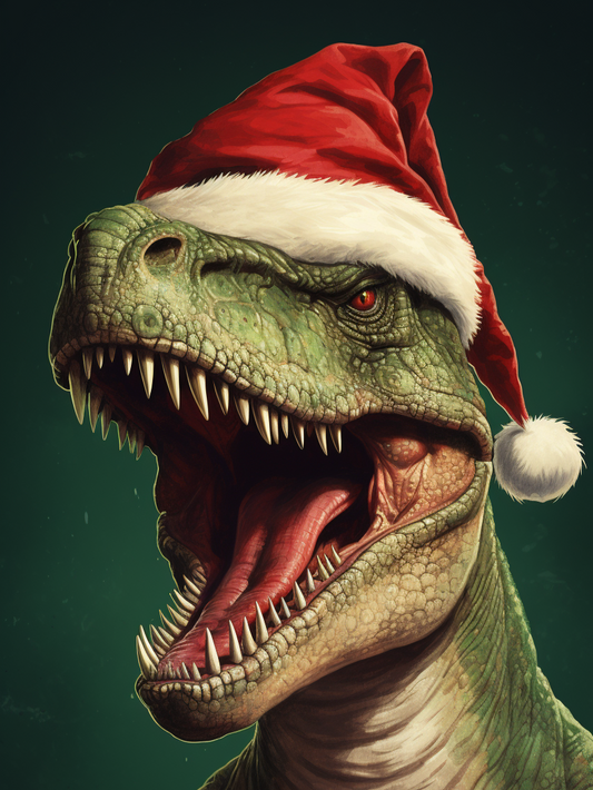 Christmas T-Rex Dinosaur Diamond Art Kit