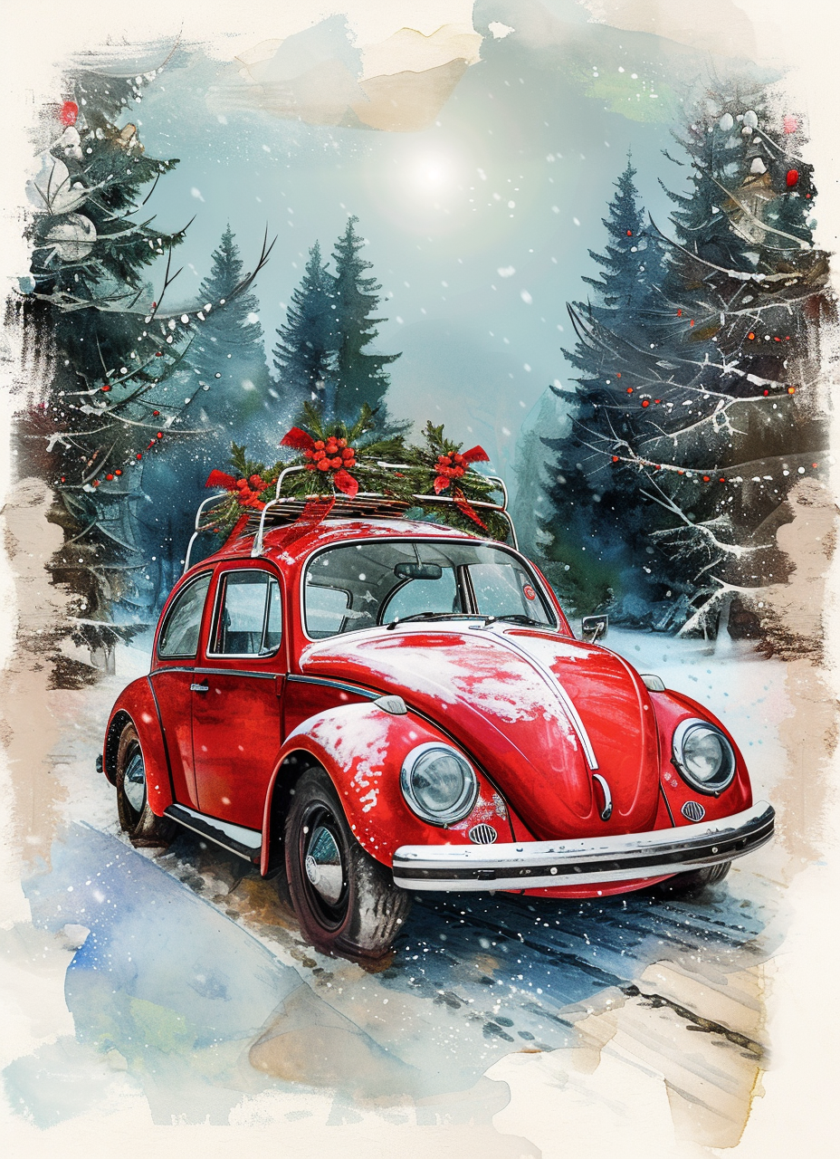 Christmas VW Beatle Diamond Art Kit