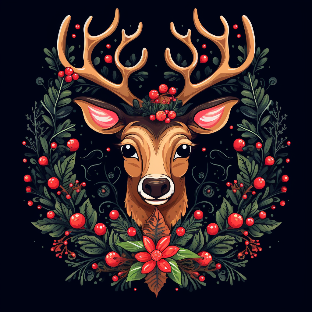 Christmas Wreath Deer Diamond Art Kit