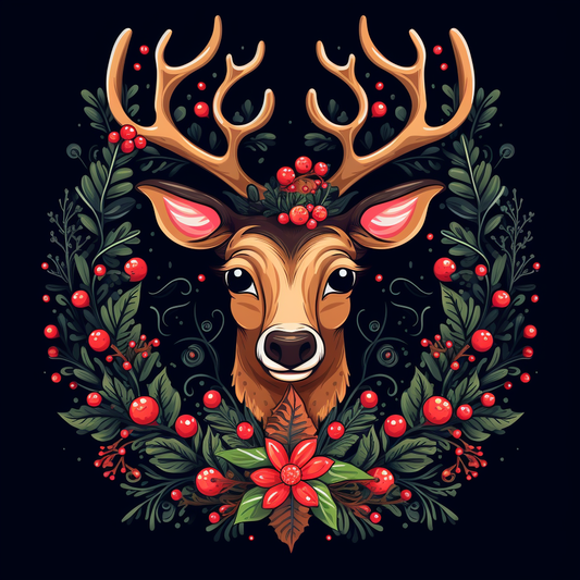 Christmas Wreath Deer Diamond Art Kit