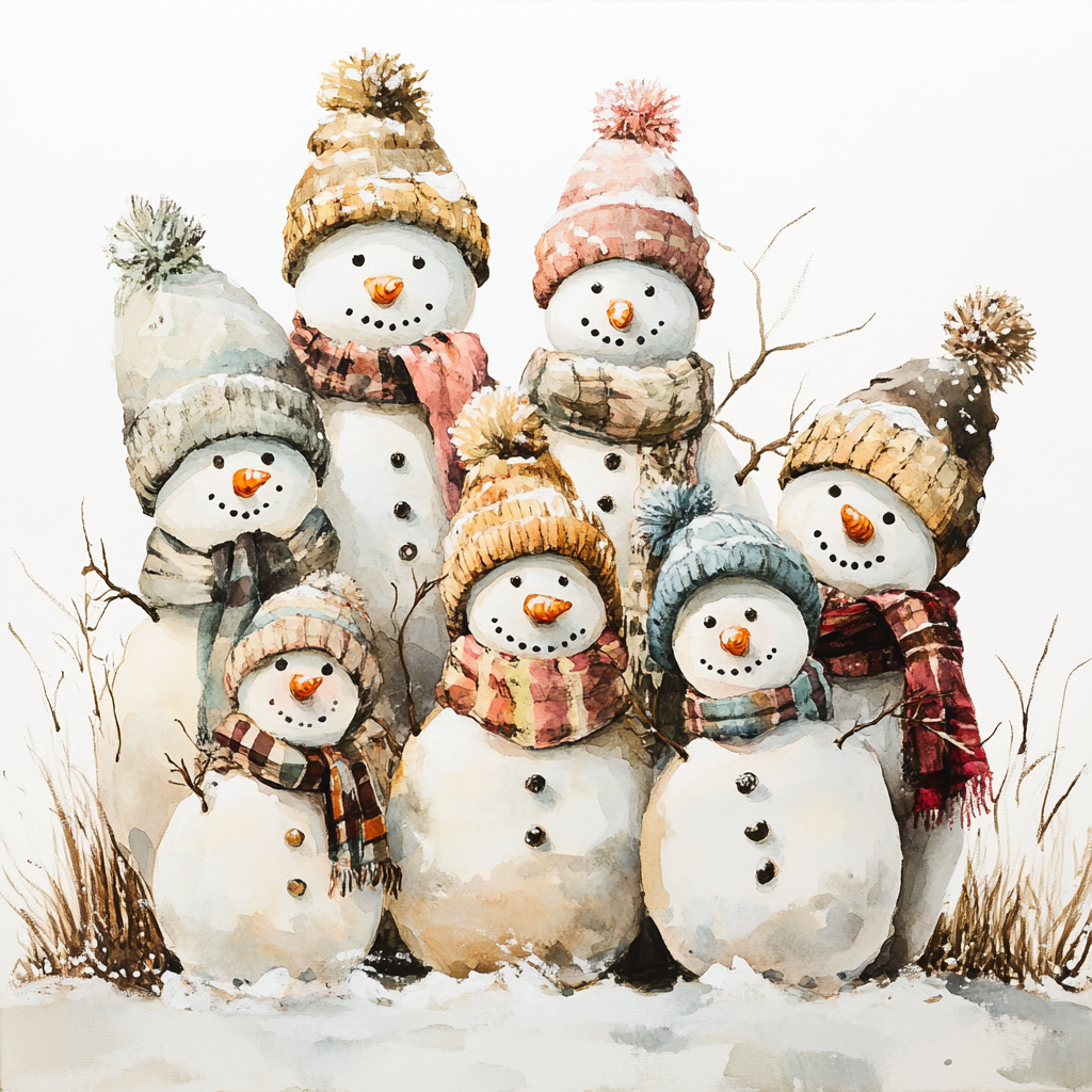 Clan of Snowmen Diamond Art Kit