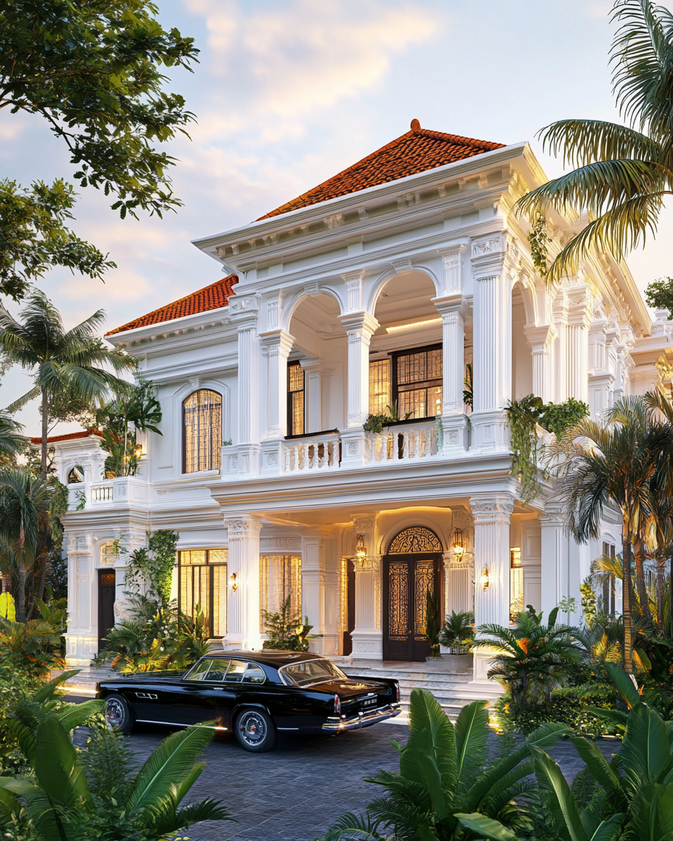 Classic Black Car and Mansion Diamond Art Kit