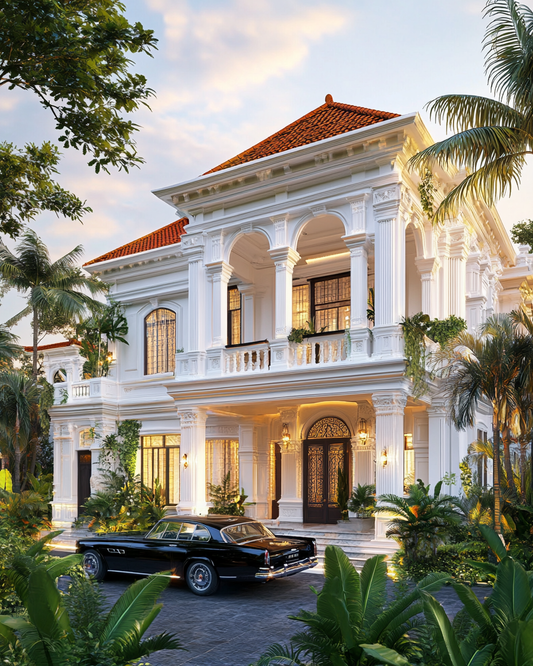 Classic Black Car and Mansion Diamond Art Kit